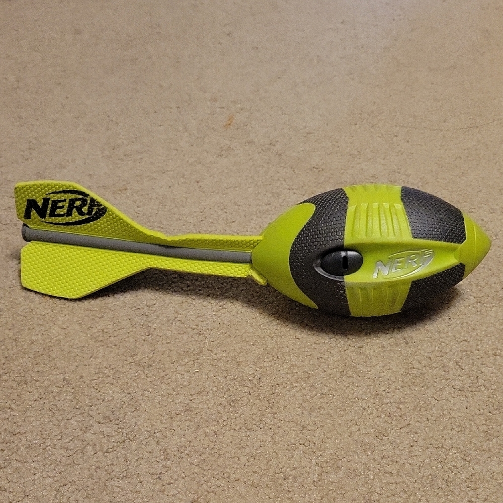 NERF Lime and Charcoal Gray Whistle Football